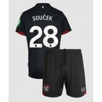 Camisa de Futebol West Ham United Tomas Soucek #28 Equipamento Secundário Infantil 2024-25 Manga Curta (+ Calças curtas)